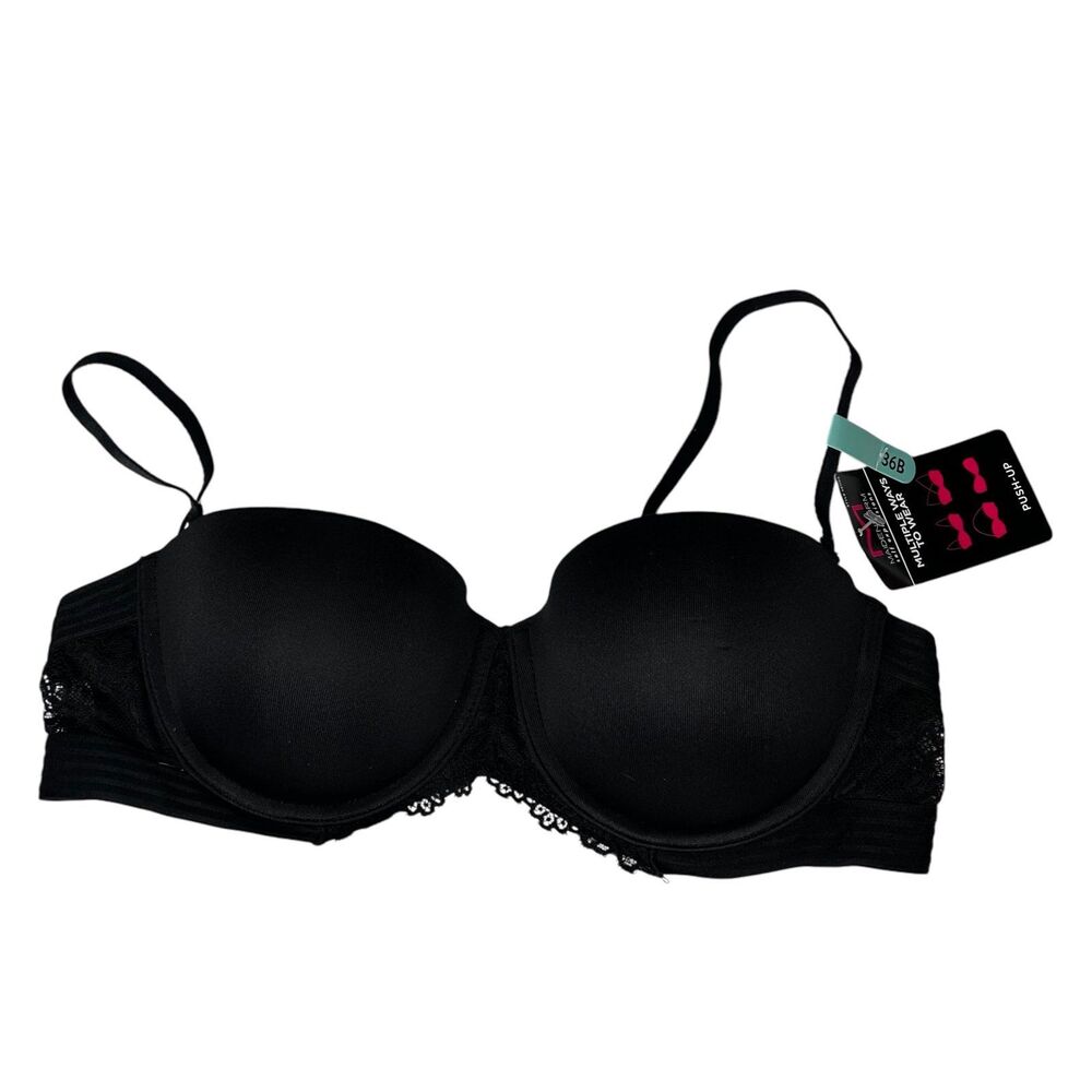 New Maidenform black lace push up bra 36B
